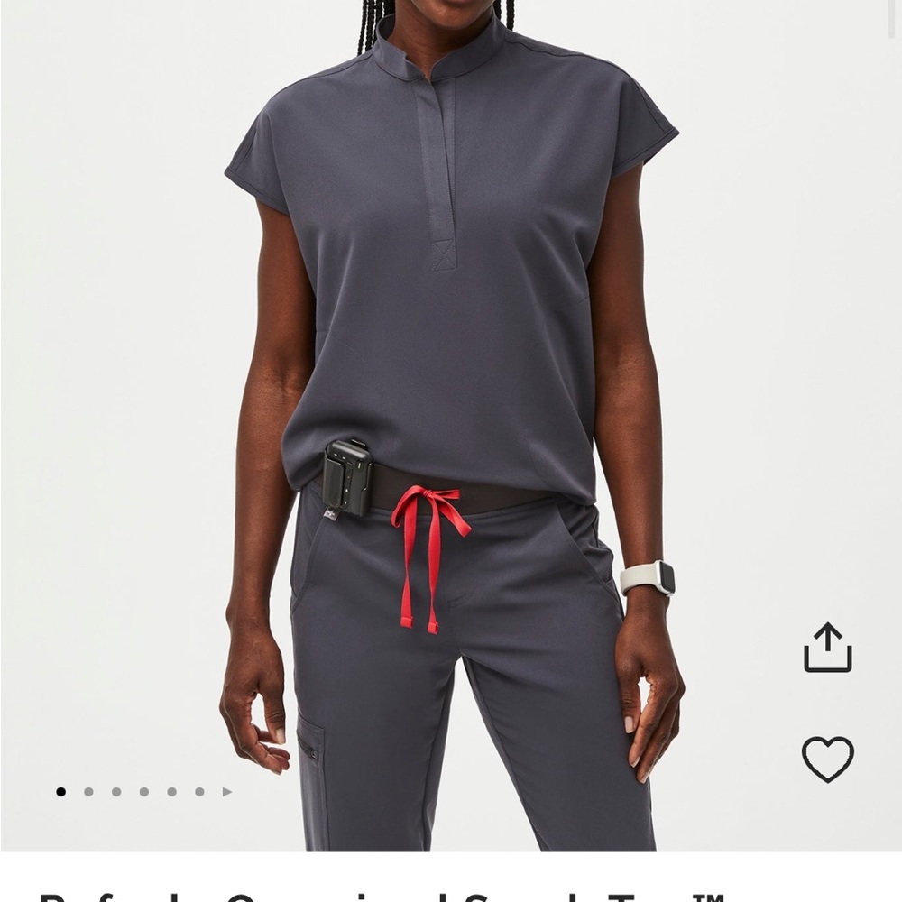 Figs scrub top. Rafaella, charcoal, size small.